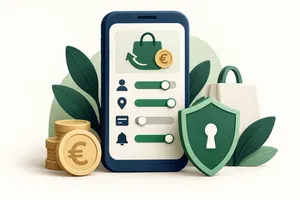 Datenschutzeinstellungen prüfen Datenschutzeinstellungen einer Cashback-App mit Schutzschild